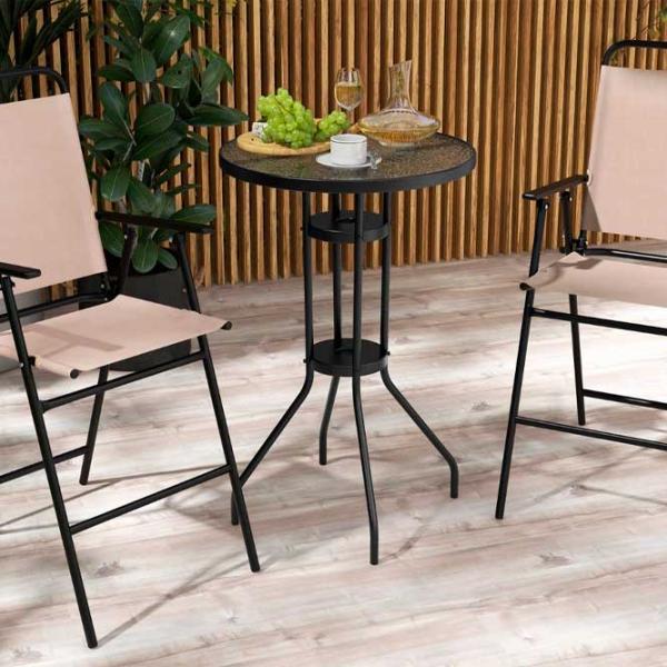 Set mobilă terasă Costway NP11357BE Metal/ Sticlă/ Stofă/ Beige photo 6