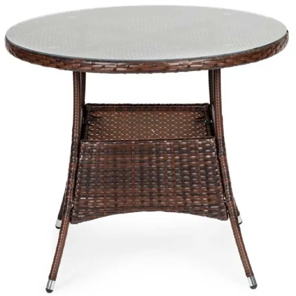 Set mobilă terasă Garden Select KJFR016BR Metal/ Sticlă/ Rattan artificial/ Brown photo 4