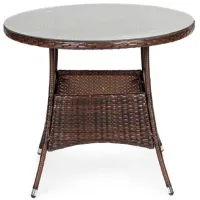 Set mobilă terasă Garden Select KJFR016BR Metal/ Sticlă/ Rattan artificial/ Brown photo 4