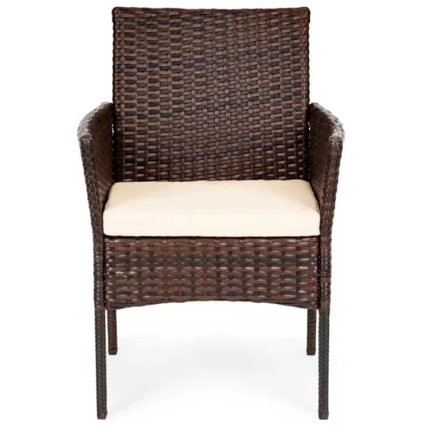 Set mobilă terasă Garden Select KJFR016BR Metal/ Sticlă/ Rattan artificial/ Brown photo 5