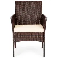 Set mobilă terasă Garden Select KJFR016BR Metal/ Sticlă/ Rattan artificial/ Brown photo 5