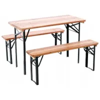 Set mobilă terasă GardenLine MEB0780 Metal/ Lemn/ Lemn/ Brown