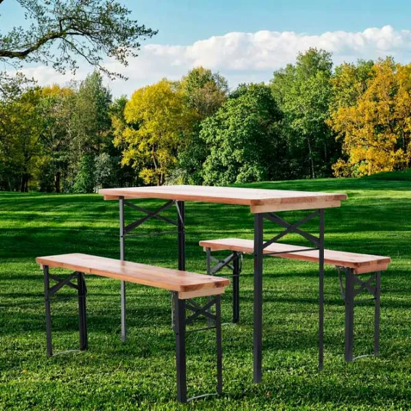 Set mobilă terasă GardenLine MEB0780 Metal/ Lemn/ Lemn/ Brown photo 6