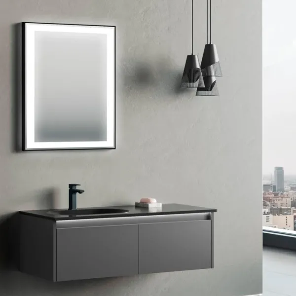 Seturi mobilă de baie Orka Lisbon 110 MDF/ Black Matt photo 1