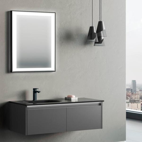 Seturi mobilă de baie Orka Lisbon 110 MDF/ Black Matt photo 1