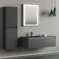 Seturi mobilă de baie Orka Lisbon 110 MDF/ Black Matt photo 2