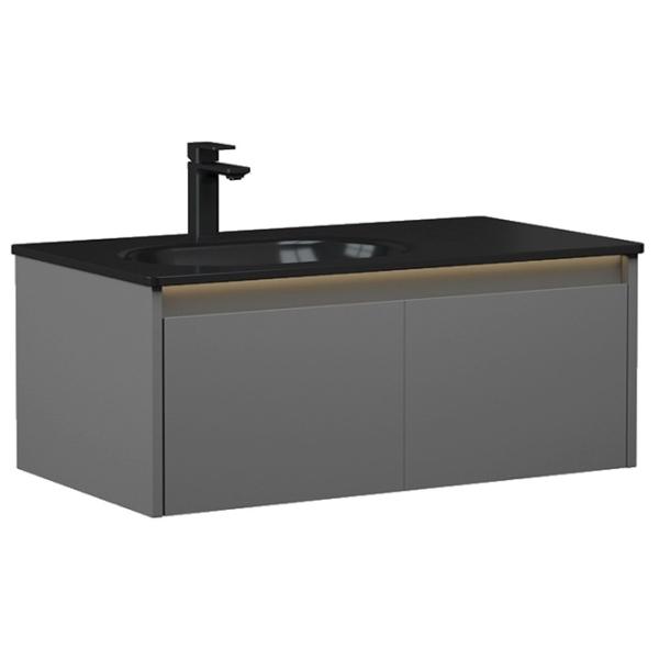 Seturi mobilă de baie Orka Lisbon 110 MDF/ Antracit photo 1