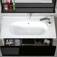 Seturi mobilă de baie Orka Lucca 80 MDF/ Black photo 2