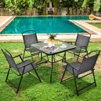 Set mobilă terasă Costway NP11214GR Metal/ Sticlă/ Stofă/ Gray photo 6