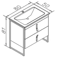 Seturi mobilă de baie Orka Modena 80 MDF/ Black photo 4