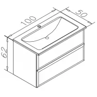 Seturi mobilă de baie Orka Nuvola 100 MDF/ Cashmire photo 2