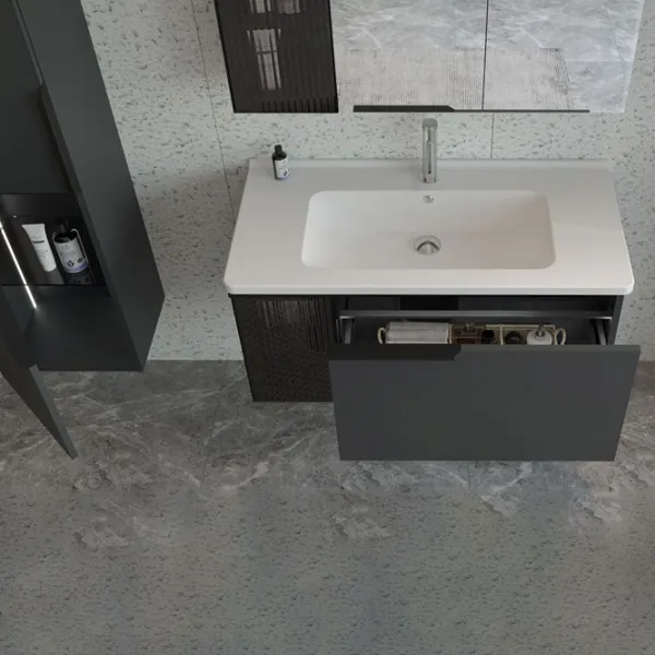 Наборы мебели для ванной комнаты Orka PURE 80 МДФ/ Antracit photo 2