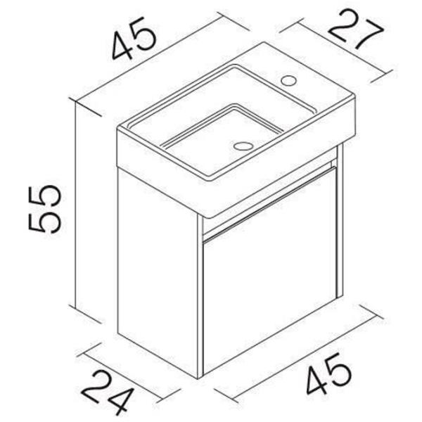 Seturi mobilă de baie Orka Yedisu 45 MDF/ Black photo 3
