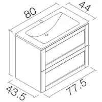Seturi mobilă de baie Orka New Su 80 MDF/ White photo 3
