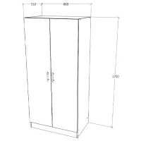 Dulap Haaus Remi 2U 80 x 51 x 170 / PAL / Wenghe photo 2