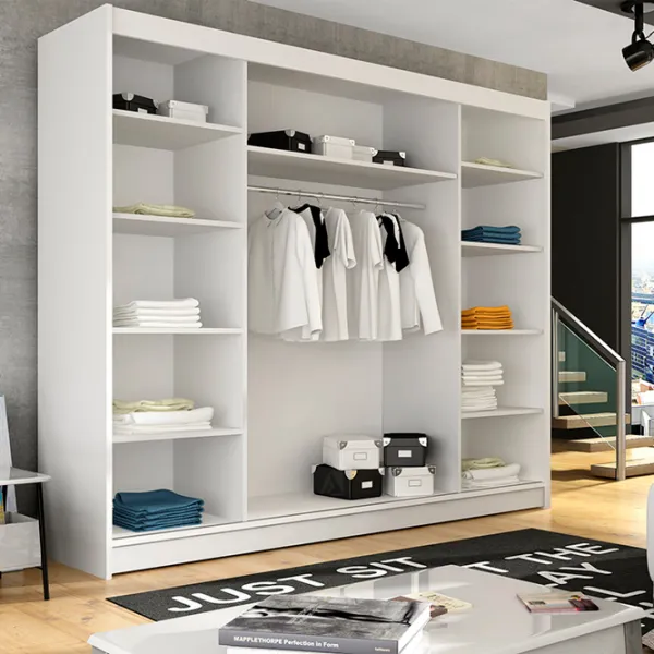 Шкаф Space Meble Aston II 250 x 58см x 215 / ЛДСП / White photo 4 Шкаф Space Meble Aston II 250 x 58см x 215 / ЛДСП / White photo 4