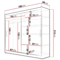 Dulap Mobildor-Lux Bega III 180 x 58 x 215 / PAL / White photo 4