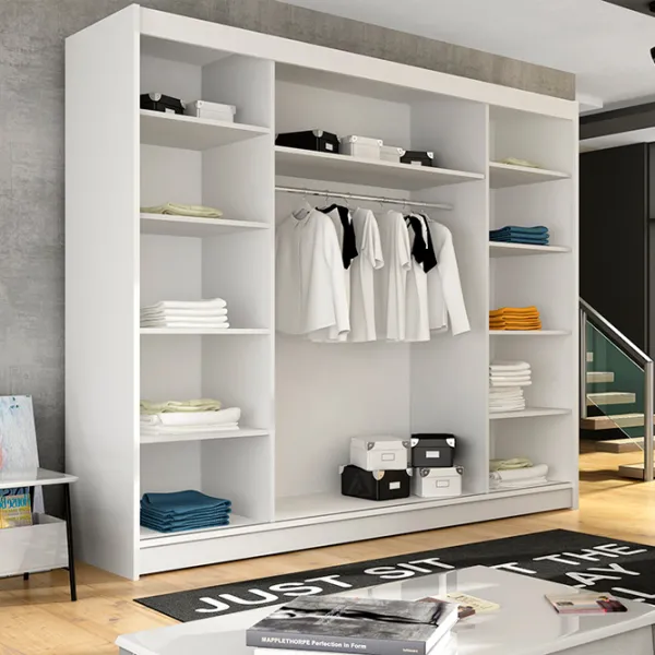 Dulap Space Meble Aston III 250 x 58 x 215 / PAL / White photo 2 Dulap Space Meble Aston III 250 x 58 x 215 / PAL / White photo 2