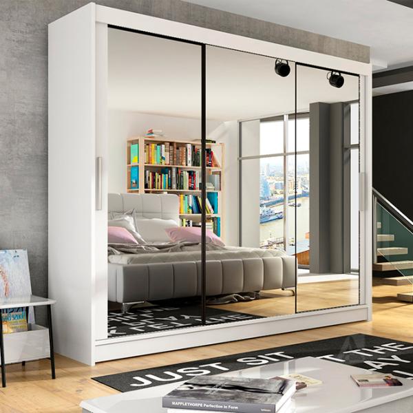 Dulap Space Meble Aston III 250 x 58 x 215 / PAL / White photo 3 Dulap Space Meble Aston III 250 x 58 x 215 / PAL / White photo 3