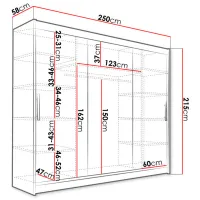 Шкаф Space Meble Aston III 250 x 58см x 215 / ЛДСП / White photo 4