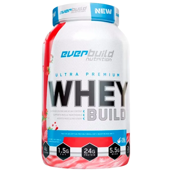 Proteină EverBuild Whey Build 908 g (852822007688) praf/ Banană, căpșuni photo 1 Proteină EverBuild Whey Build 908 g (852822007688) praf/ Banană, căpșuni photo 1