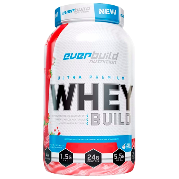 Proteină EverBuild Whey Build 908 g (852822007688) praf/ Banană, căpșuni photo 1 Proteină EverBuild Whey Build 908 g (852822007688) praf/ Banană, căpșuni photo 1