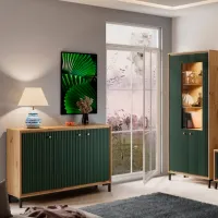 Comodă Fadome Parii PA12 92 x 130 x 37/ MDF/ Green photo 3