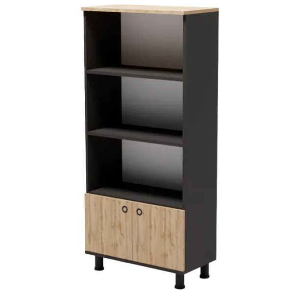 Шкаф с полками Smartex Mediu 151.4 x 70 x 35см/ ДСП/ Темный дуб photo 1