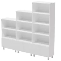 Шкаф с полками Smartex Set 187.3 x 210 x 35см/ ДСП/ White