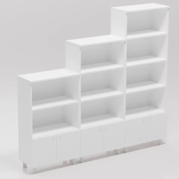 Шкаф с полками Smartex Set 187.3 x 210 x 35см/ ДСП/ White photo 3
