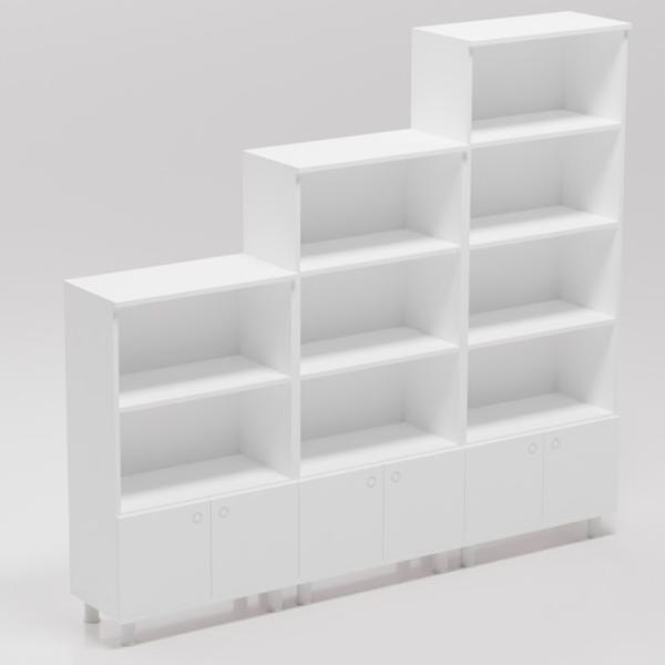 Шкаф с полками Smartex Set 187.3 x 210 x 35см/ ДСП/ White photo 3