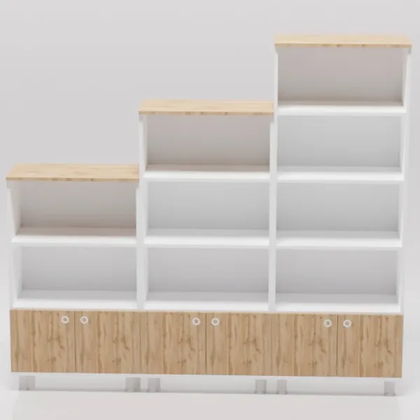 Шкаф с полками Smartex Set 187.3 x 210 x 35см/ ДСП/ Темный дуб photo 2