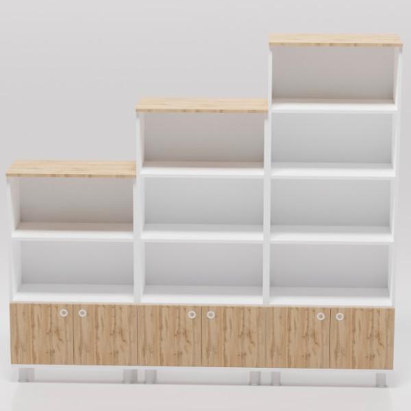 Шкаф с полками Smartex Set 187.3 x 210 x 35см/ ДСП/ Темный дуб photo 2