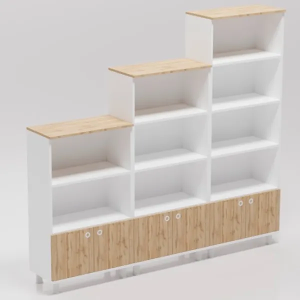 Шкаф с полками Smartex Set 187.3 x 210 x 35см/ ДСП/ Темный дуб photo 3