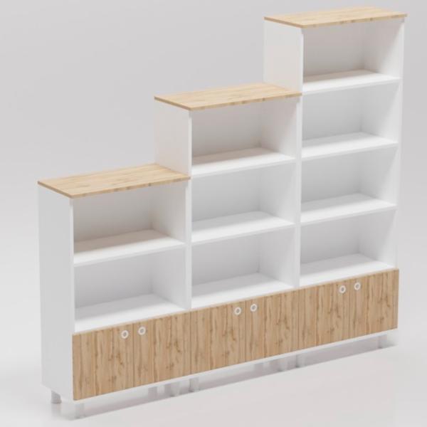 Шкаф с полками Smartex Set 187.3 x 210 x 35см/ ДСП/ Темный дуб photo 3