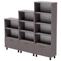 Шкаф с полками Smartex Set 187.3 x 210 x 35см/ ДСП/ Grafit