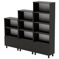 Шкаф с полками Smartex Set 187.3 x 210 x 35см/ ДСП/ Черный