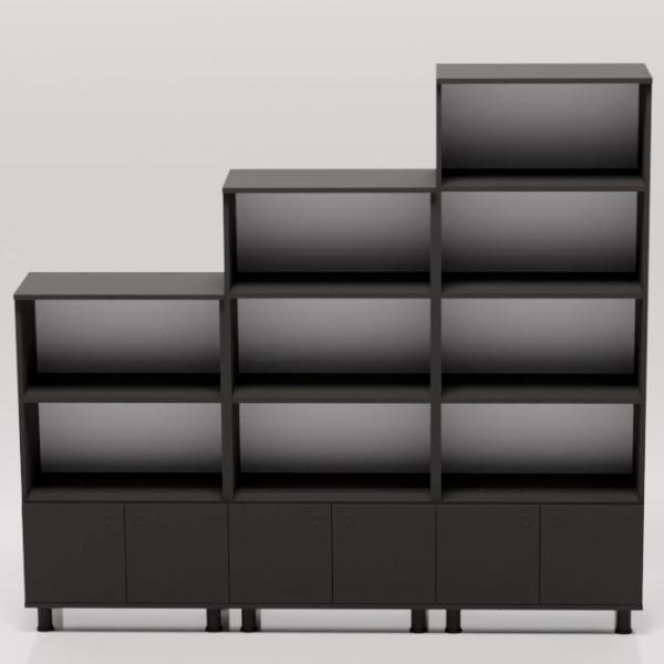 Шкаф с полками Smartex Set 187.3 x 210 x 35см/ ДСП/ Черный photo 2