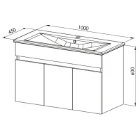 Seturi mobilă de baie Orka Venna 100 MDF/ White photo 3