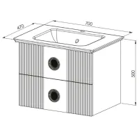 Seturi mobilă de baie Martat Vanity 70 MDF/ Gray photo 3