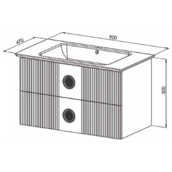 Наборы мебели для ванной комнаты Martat Vanity 90 МДФ/ Серый photo 3