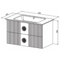 Наборы мебели для ванной комнаты Martat Vanity 90 МДФ/ Серый photo 3