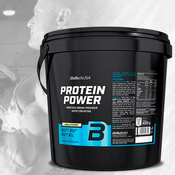 Proteină BioTechUSA Protein Power 4000 g (5999076223695) praf/ Vanilie photo 2