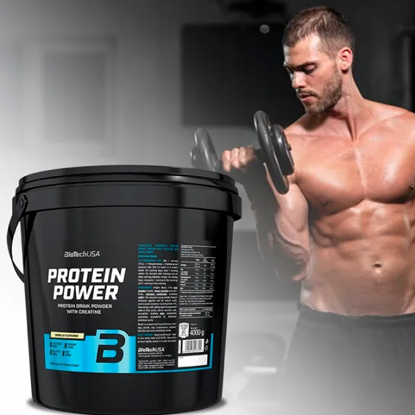 Proteină BioTechUSA Protein Power 4000 g (5999076223695) praf/ Vanilie photo 4