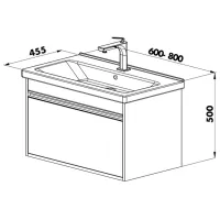 Seturi mobilă de baie Martat Teos 60 MDF/ White photo 3