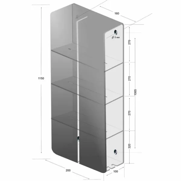 Полка для ванной Daske Shelf-Organizer Sensey Max Алюминий/ White Mono photo 8