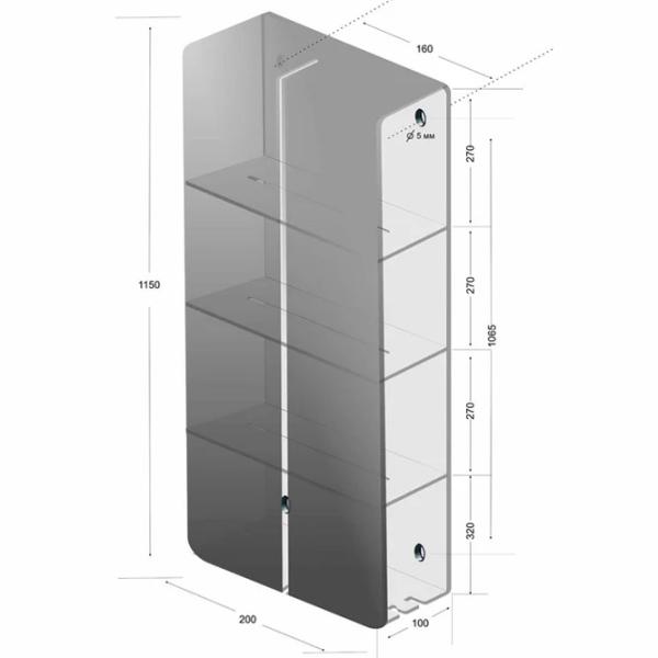 Полка для ванной Daske Shelf-Organizer Sensey Max Алюминий/ White Mono photo 8