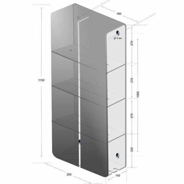 Полка для ванной Daske Shelf-Organizer Sensey Max Алюминий/ Black Mono photo 8