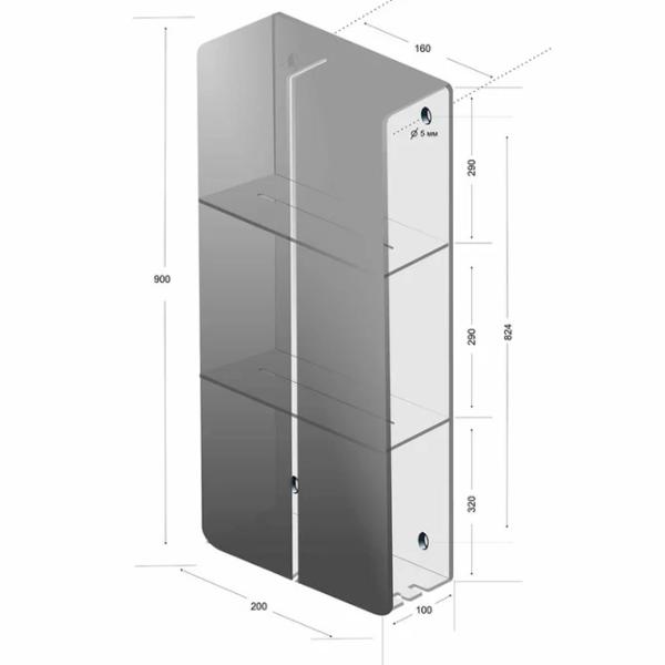 Полка для ванной Daske Shelf-Organizer Sensey Алюминий/ Grey Mono photo 10