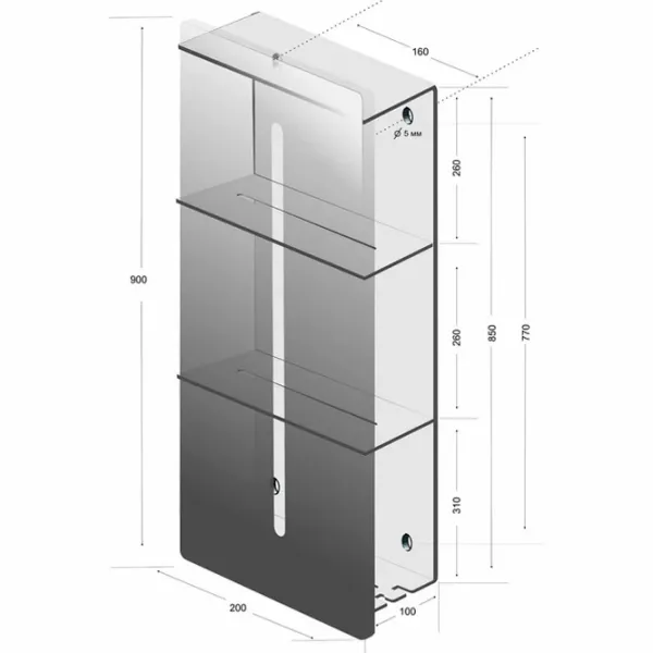 Полка для ванной Daske Shelf-Organizer Continental Алюминий/ Grey Mono photo 11